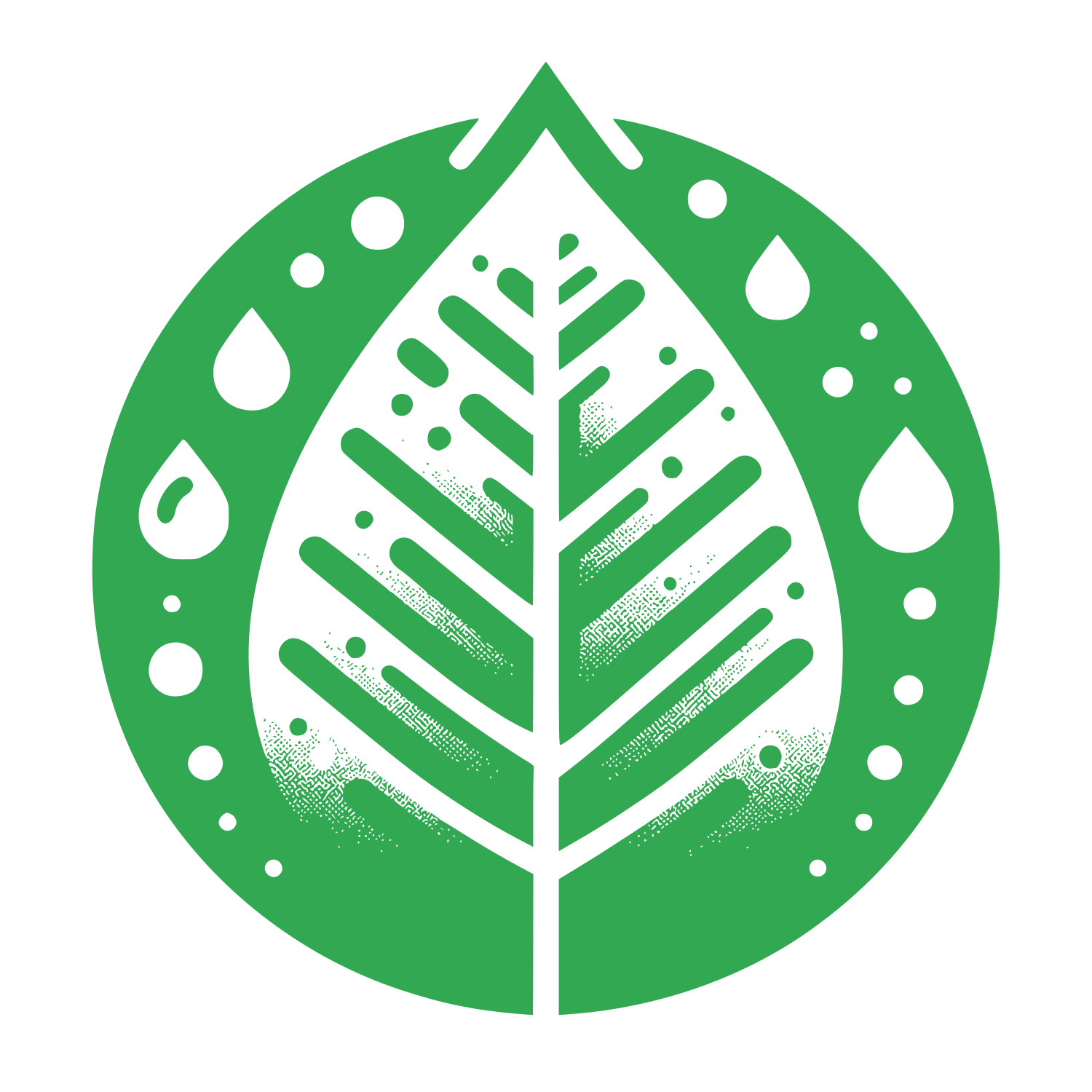 Leaf Water Droplet Logo #32A852