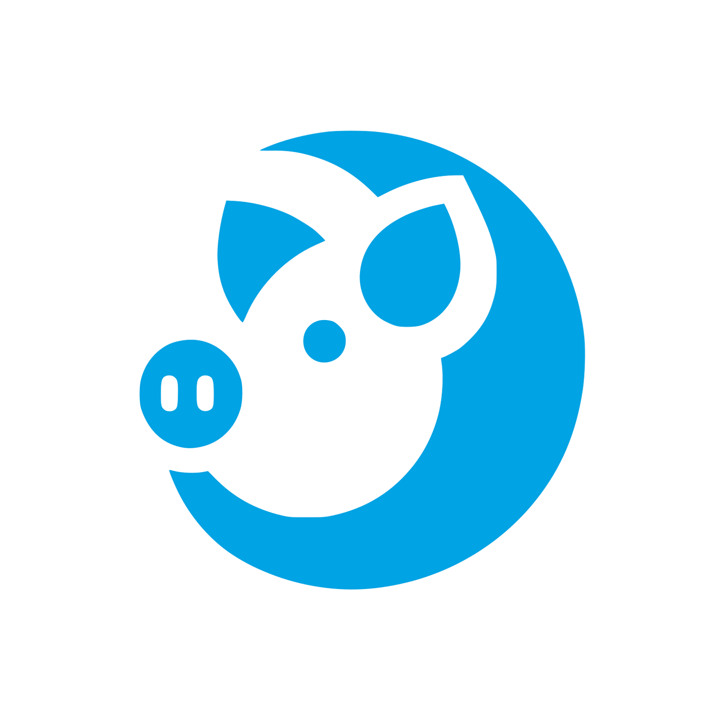 Pig Logo Design #00a3e4
