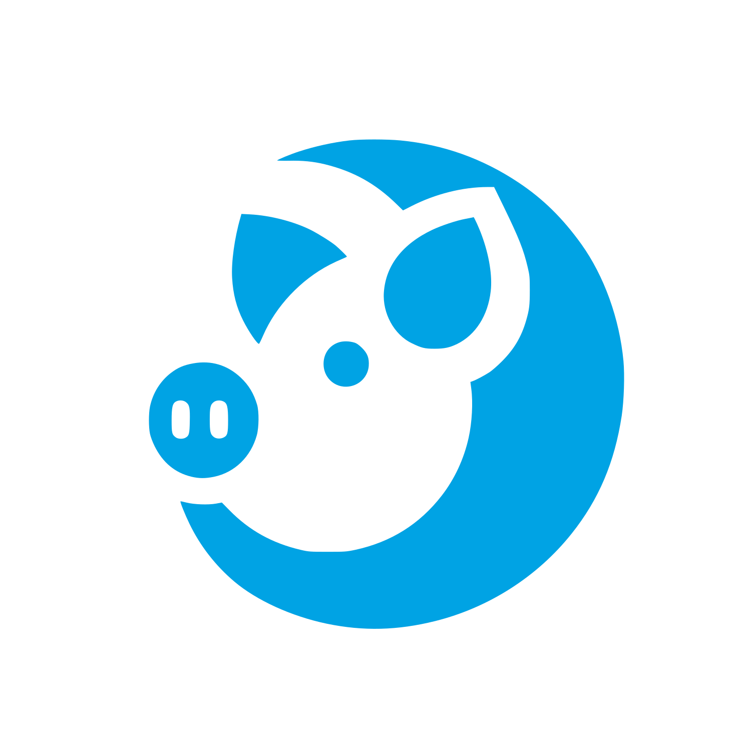 Pig Logo Design #00a3e4