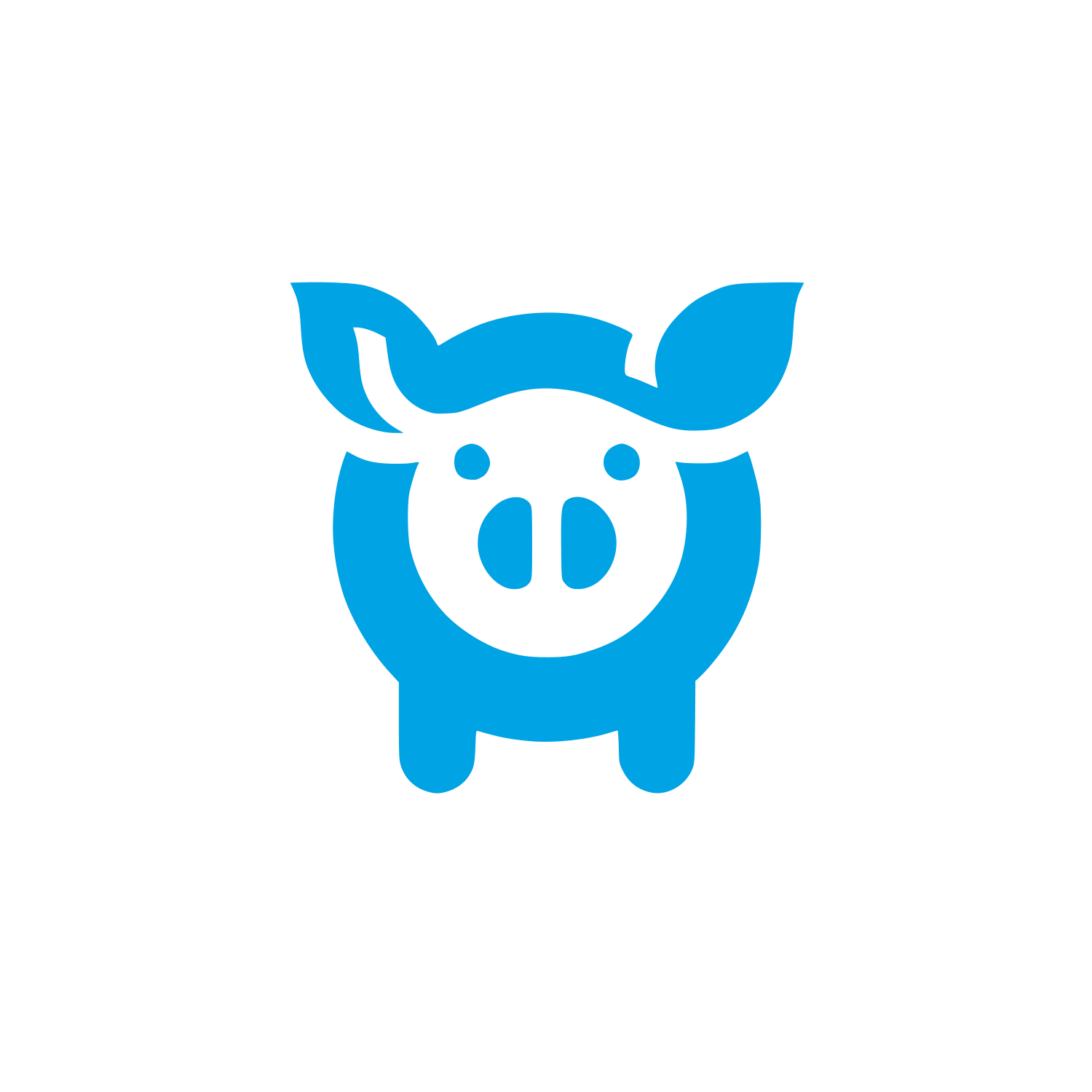 Pig Logo Design #00a3e4