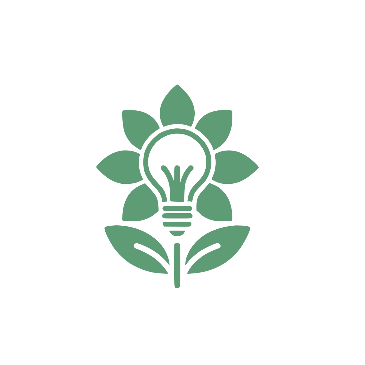 Flower Light Bulb Logo #5E9C76