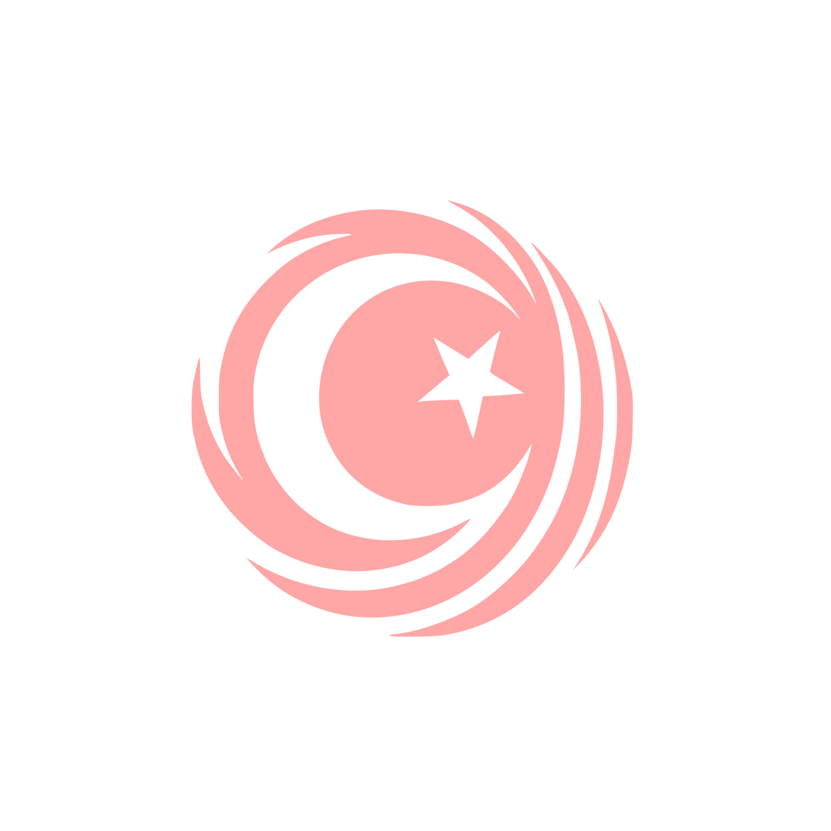 Stylized Moon Logo #ffa6a6