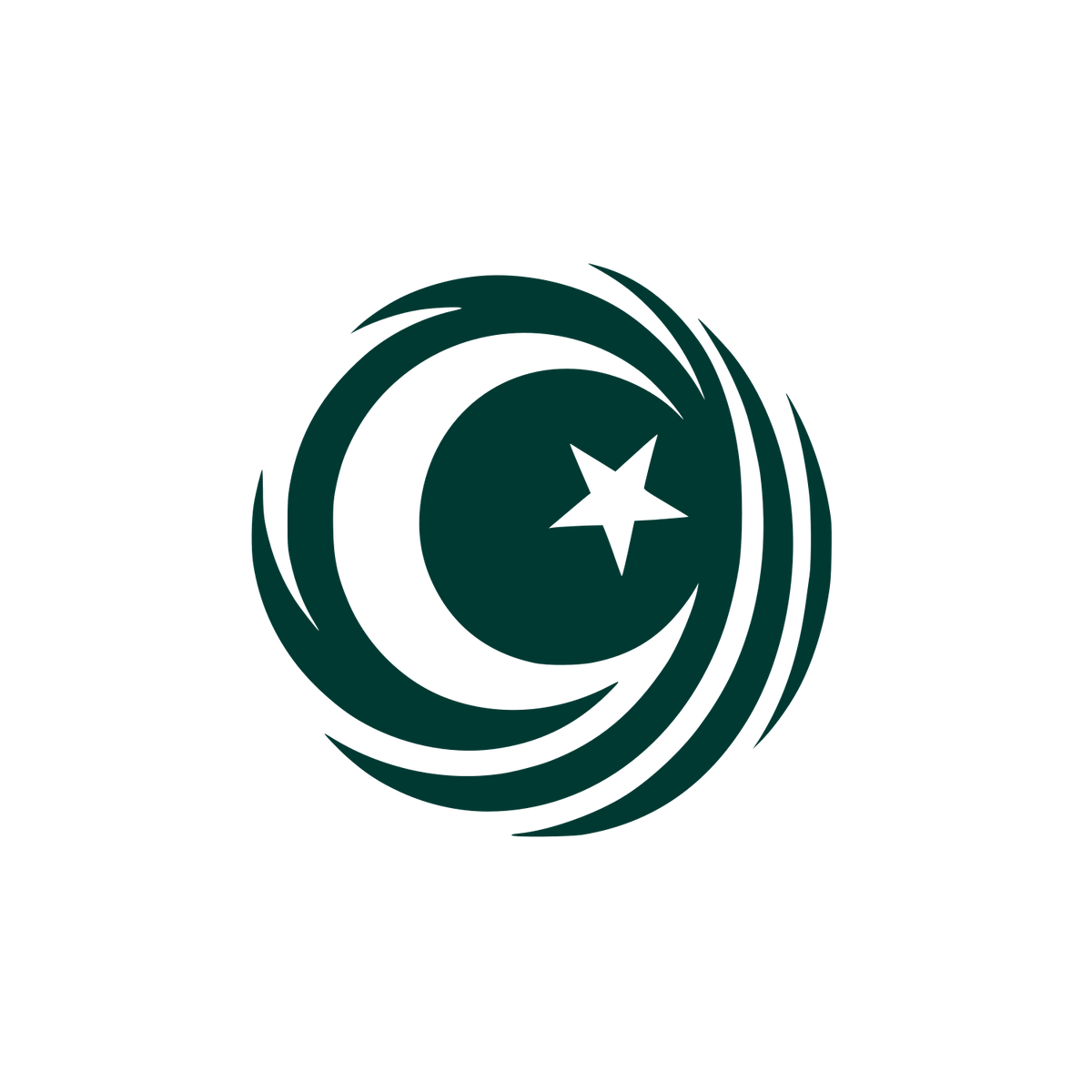 Stylized Moon Logo #003932