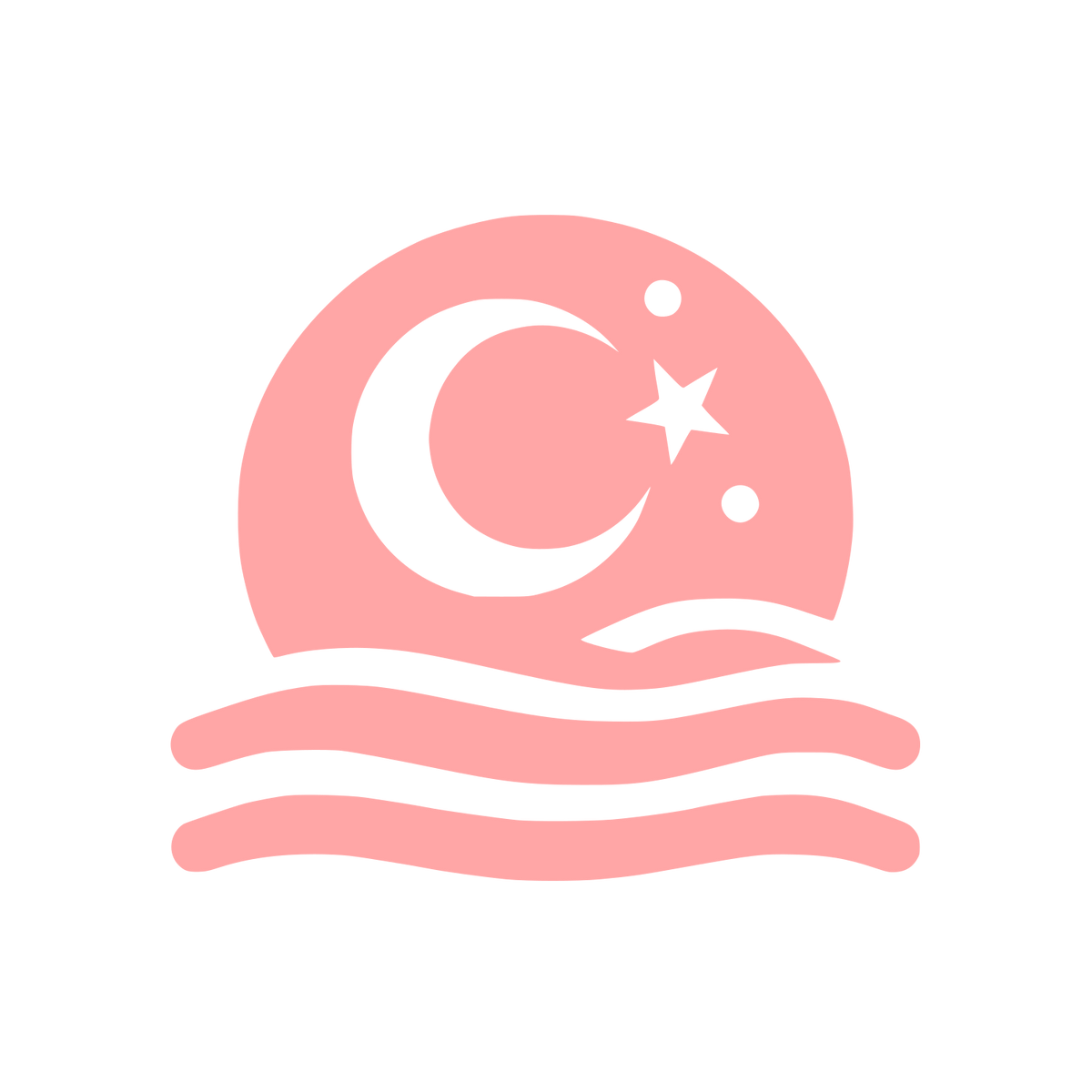 Moon and Waves Logo #ffa6a6