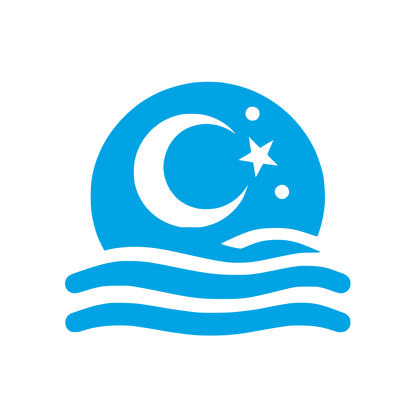Moon and Waves Logo #00a3e4