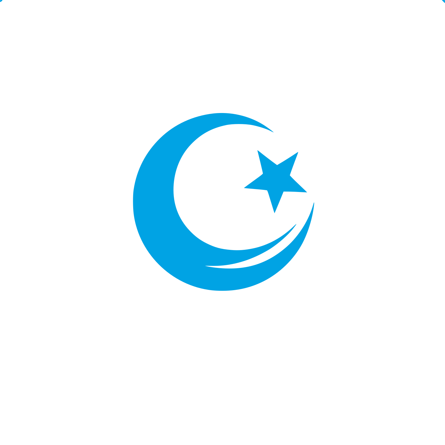 Logo with Crescent Star #00a3e4