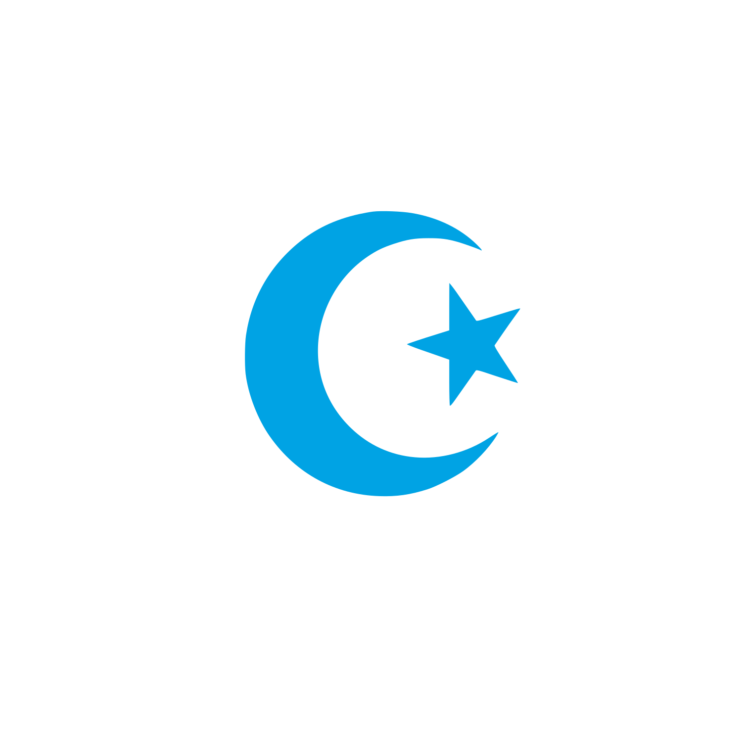 Logo with Crescent Moon #00a3e4