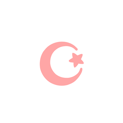 Crescent Star Logo #ffffff/#ffa6a6