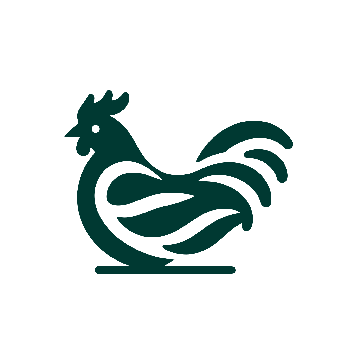 Bold Chicken Logo #003932