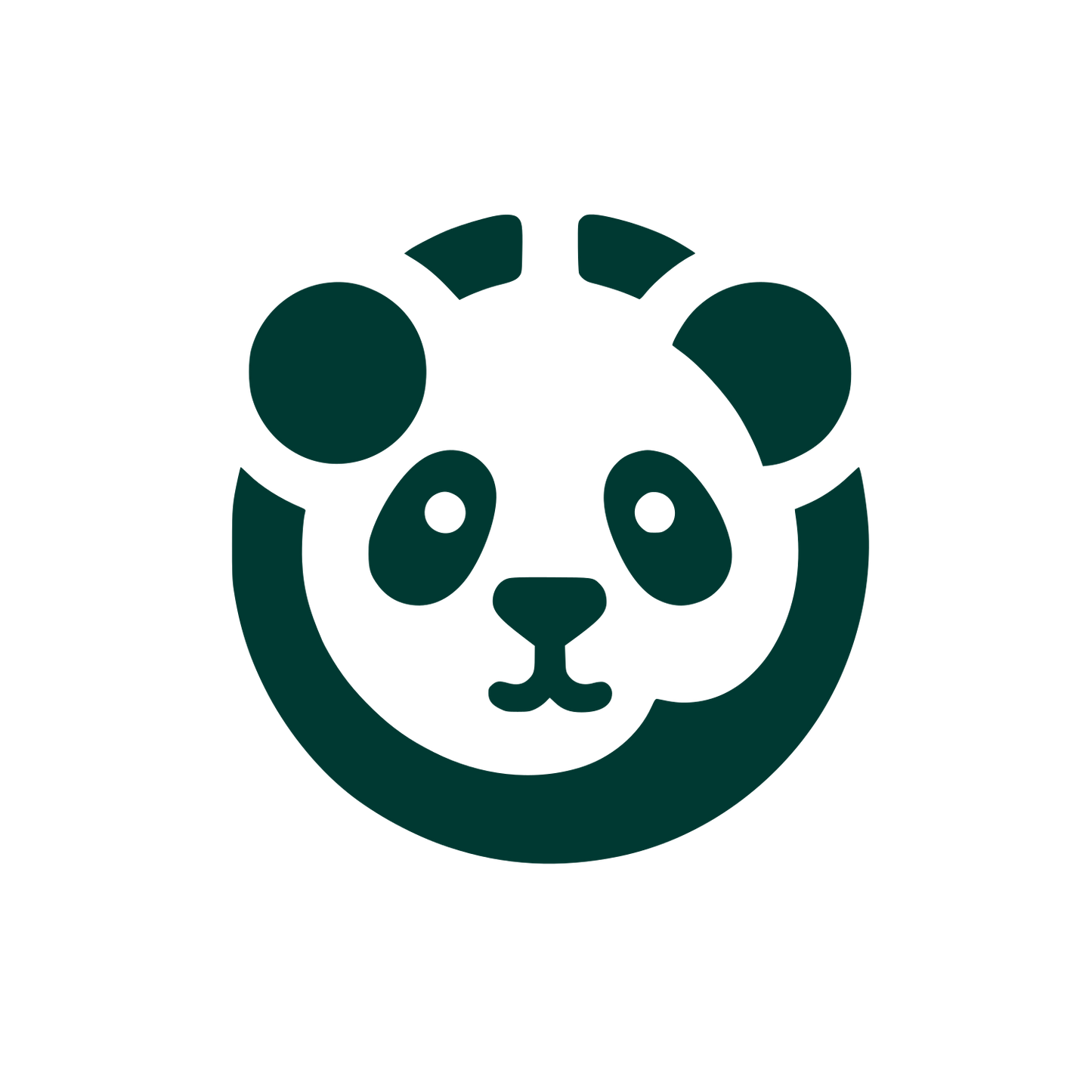 Hand-drawn Panda Logo #003932