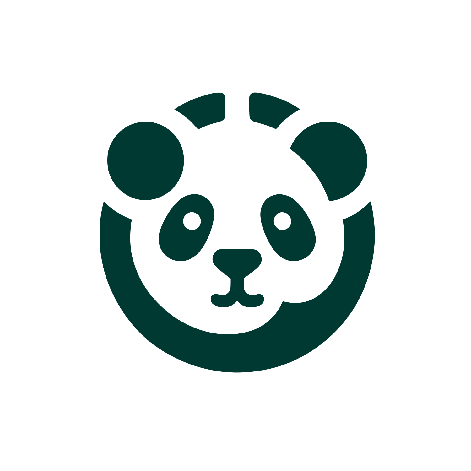 Hand-drawn Panda Logo #003932