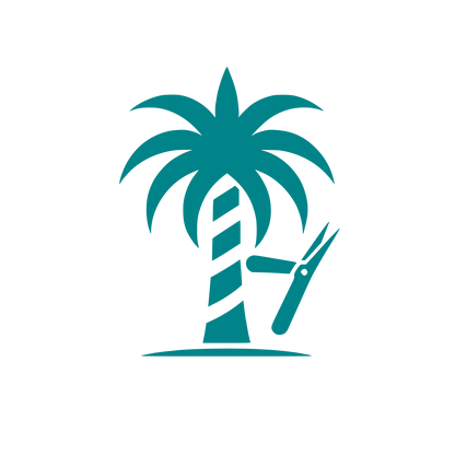 Palm Tree Barber Logo #008489