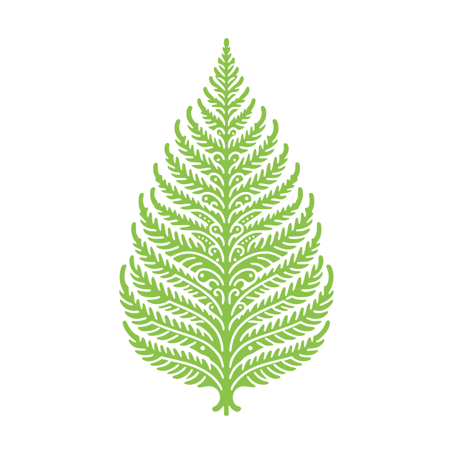 Fern Leaf Symmetrical Logo #8BC34A