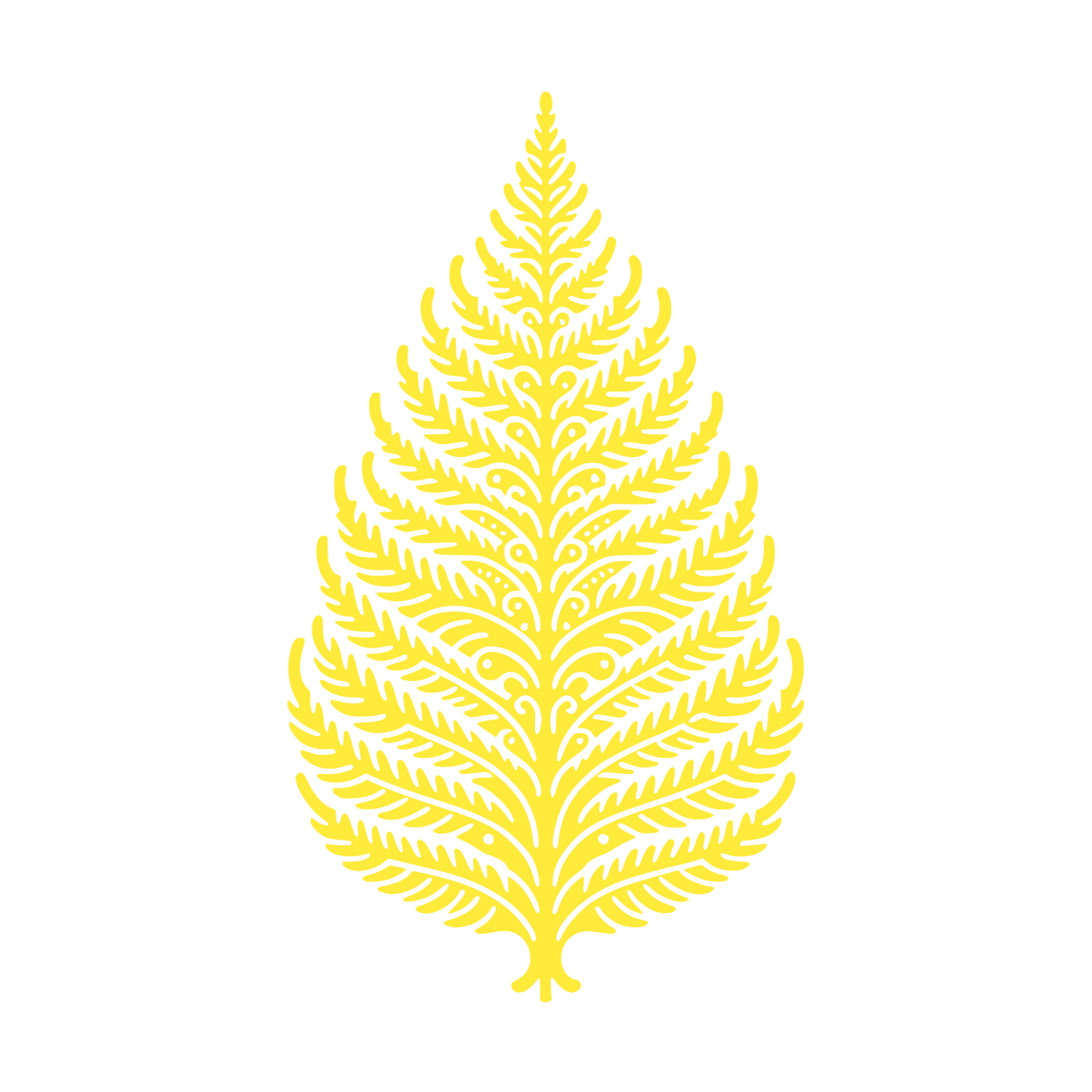 Fern Leaf Symmetrical Logo #FFEB3B