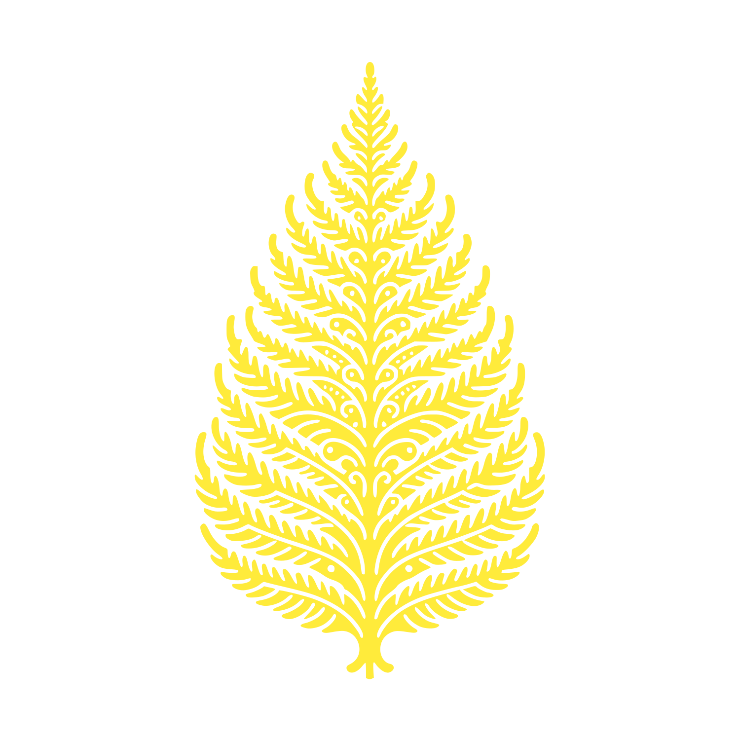 Fern Leaf Symmetrical Logo #FFEB3B