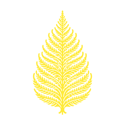 Fern Leaf Symmetrical Logo #FFEB3B