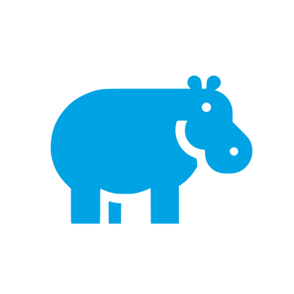 Hippo Logo Design #00a3e4
