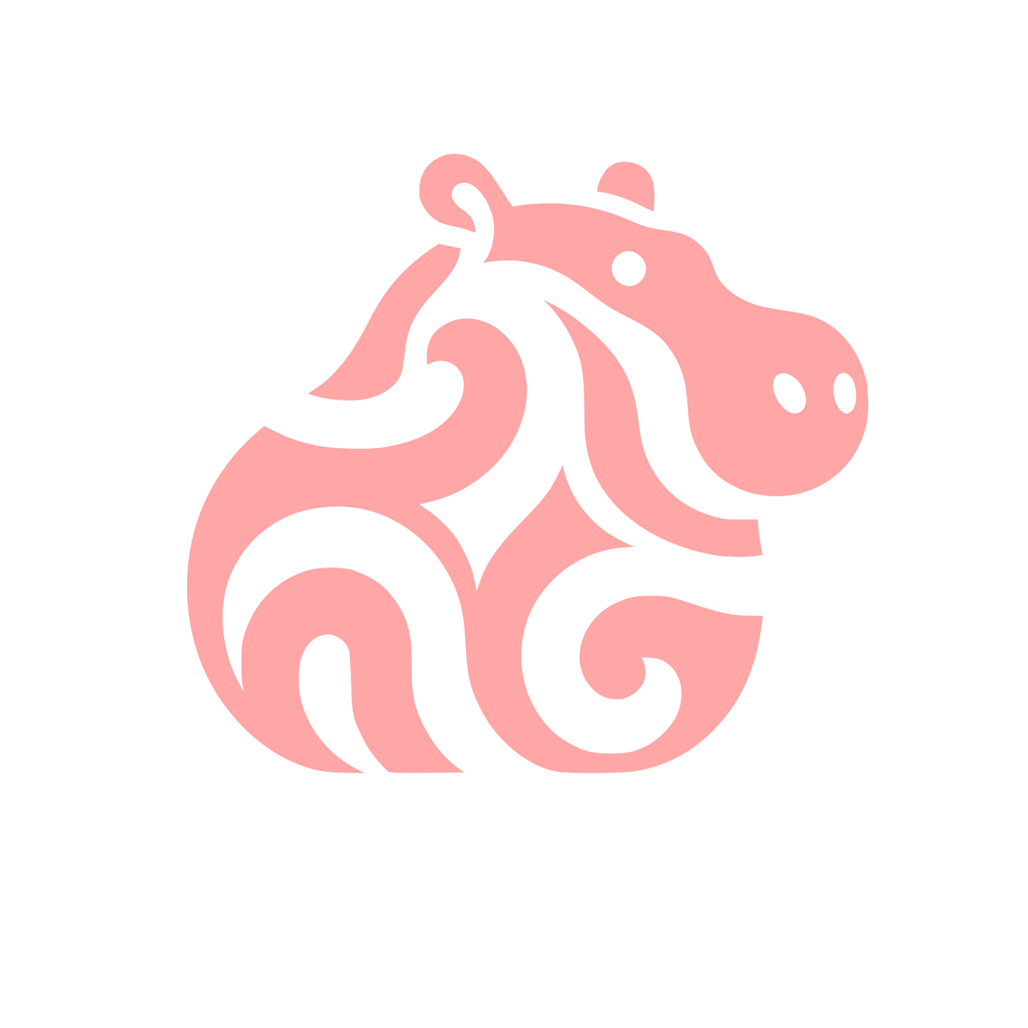 Hippo Logo Design #ffa6a6
