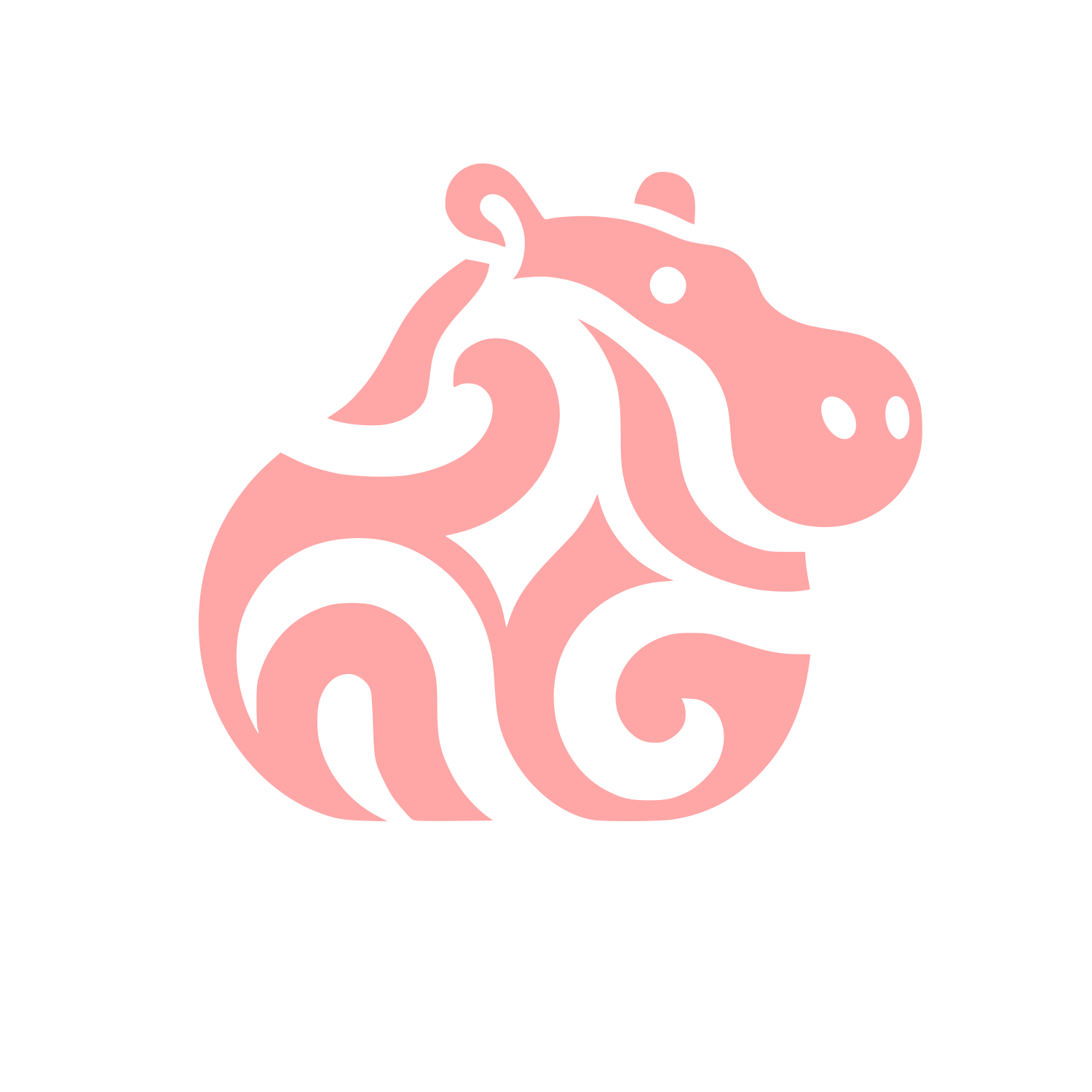 Hippo Logo Design #ffa6a6