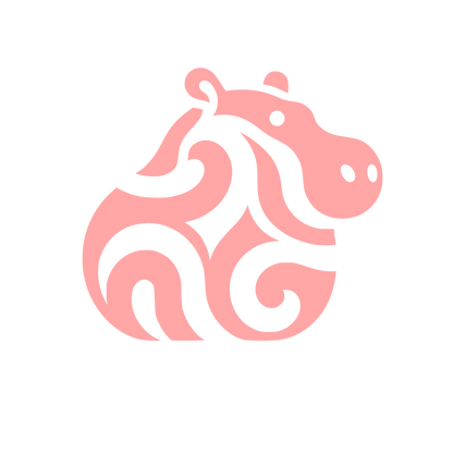 Hippo Logo Design #ffa6a6