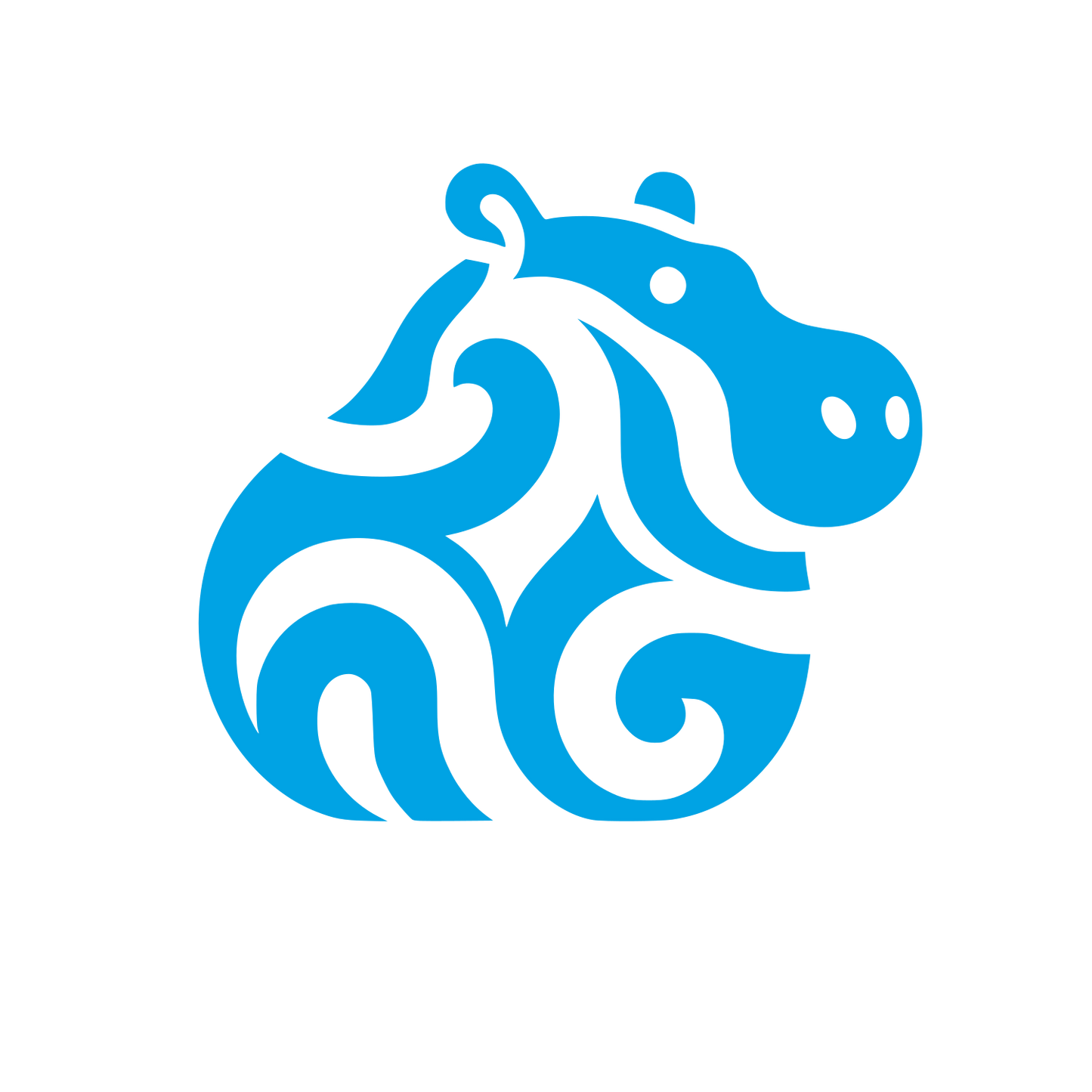 Hippo Logo Design #00a3e4