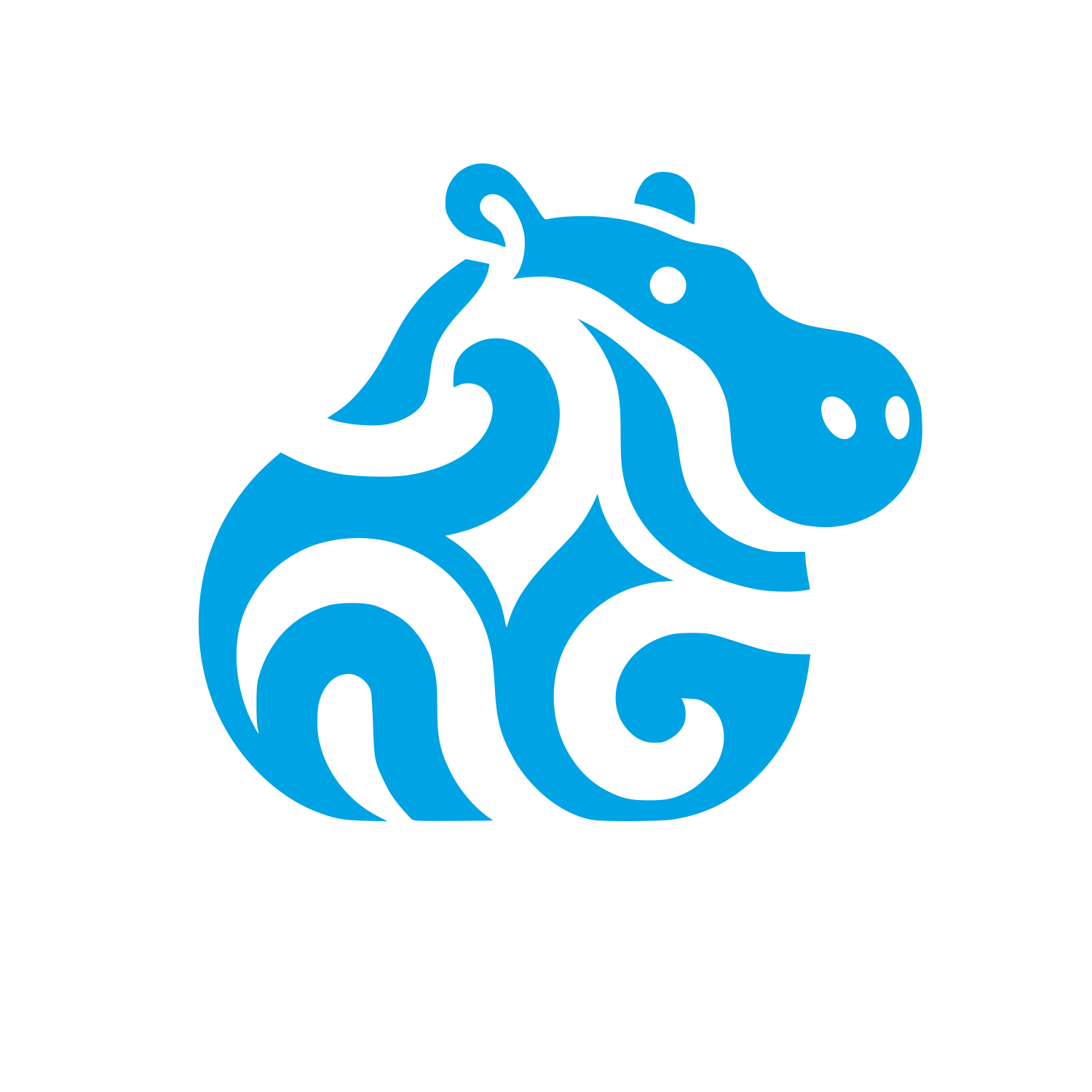 Hippo Logo Design #00a3e4