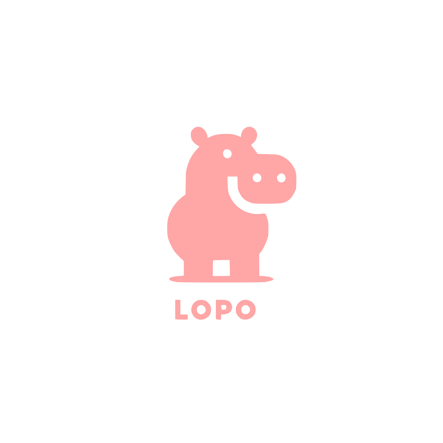 Hippo Logo Design #ffa6a6