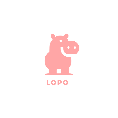 Hippo Logo Design #ffa6a6