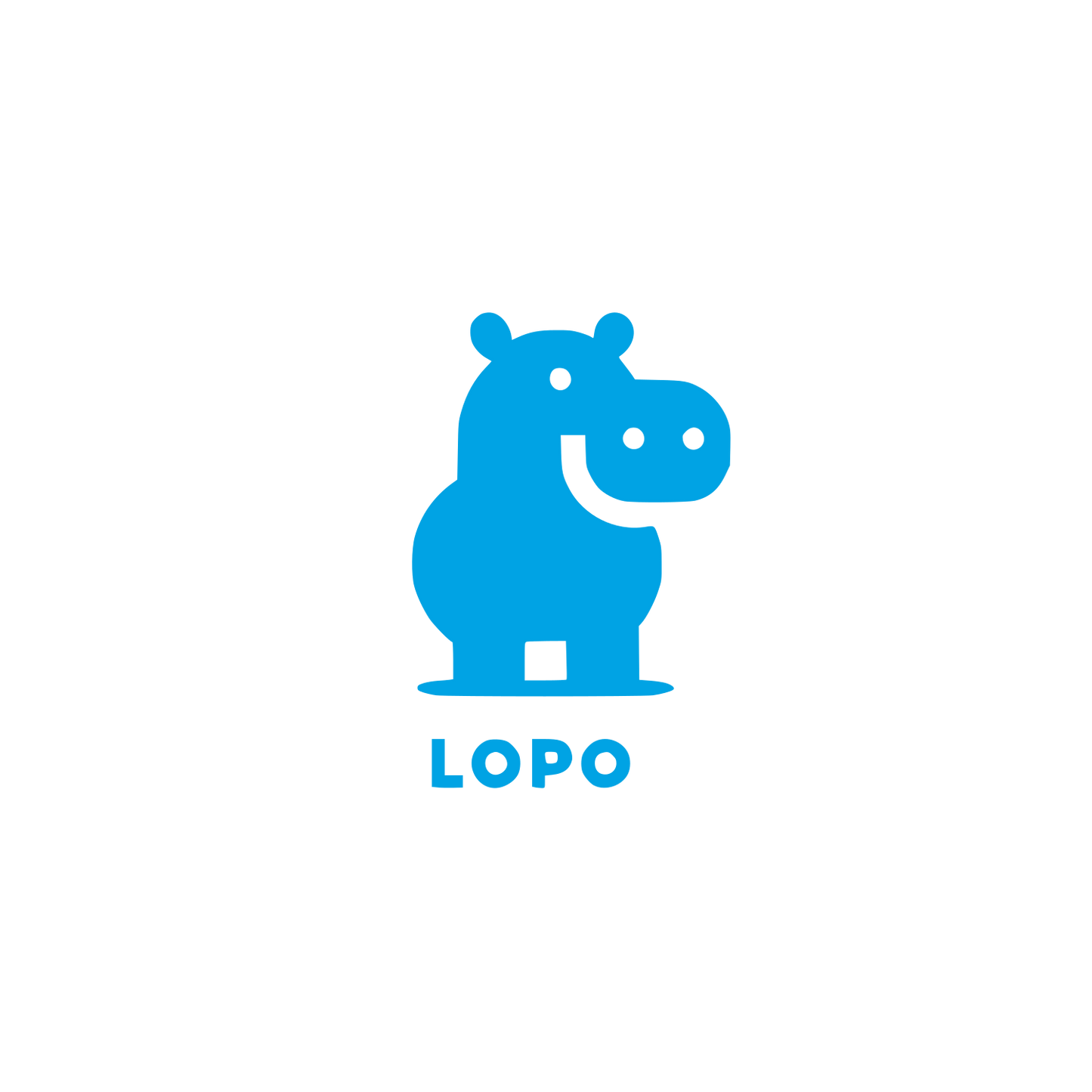 Hippo Logo Design #00a3e4