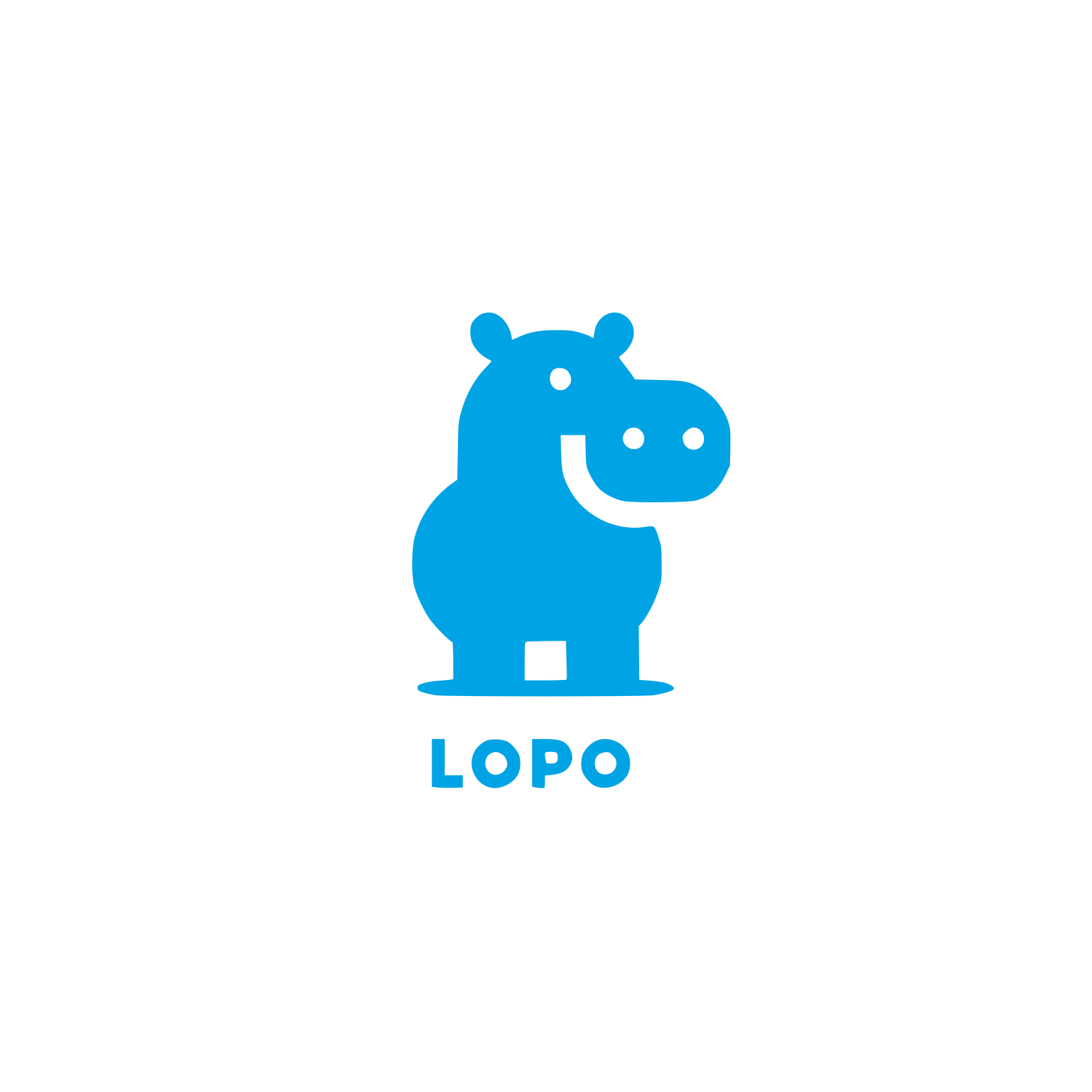 Hippo Logo Design #00a3e4