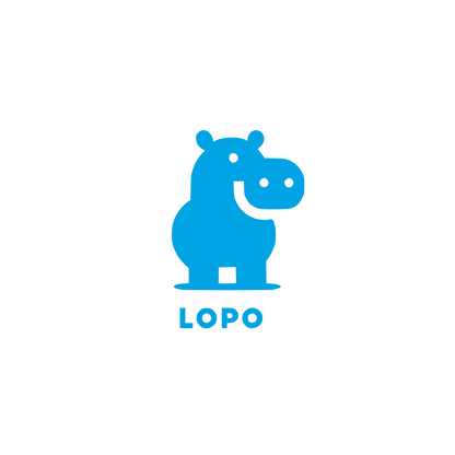 Hippo Logo Design #00a3e4