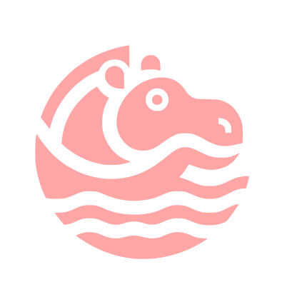 Hippo Logo Design #ffa6a6