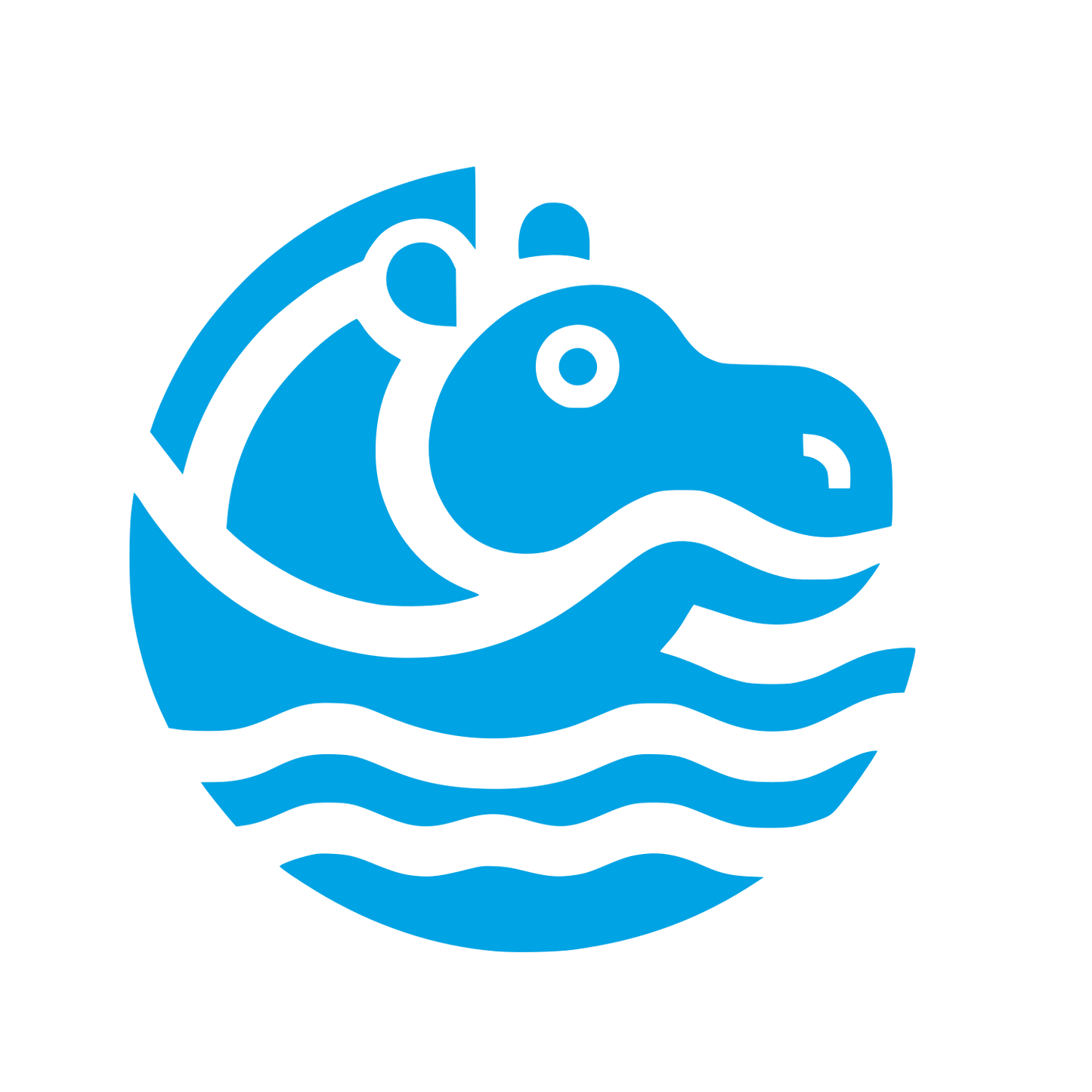 Hippo Logo Design #00a3e4