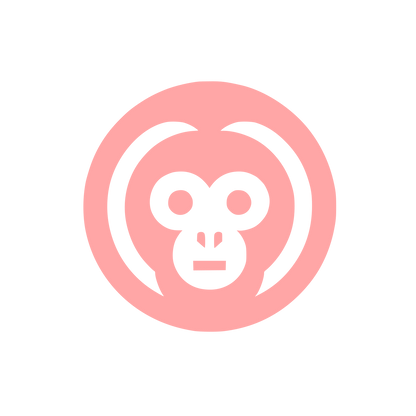 Monkey Logo Design #ffa6a6