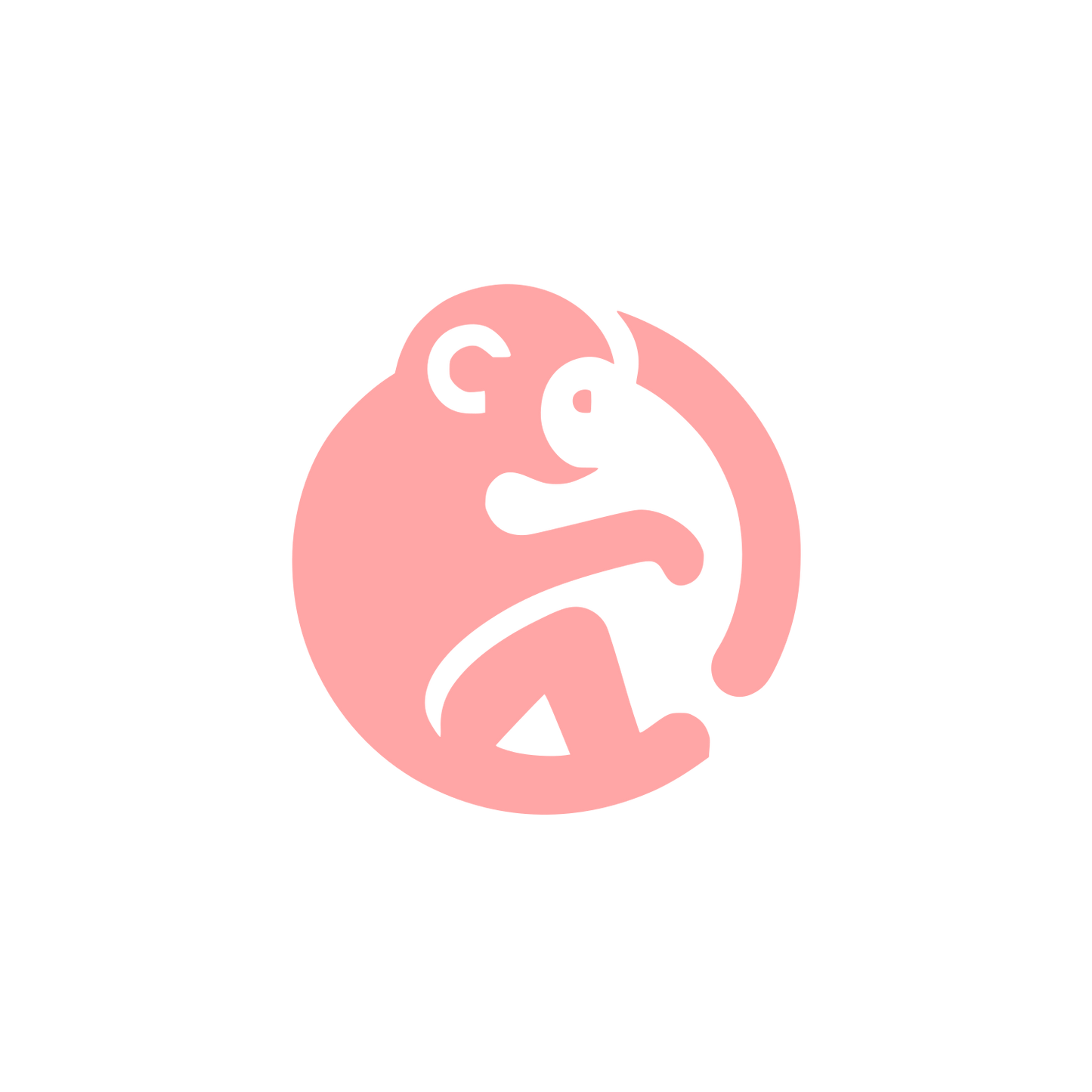 Monkey Logo Design #ffa6a6