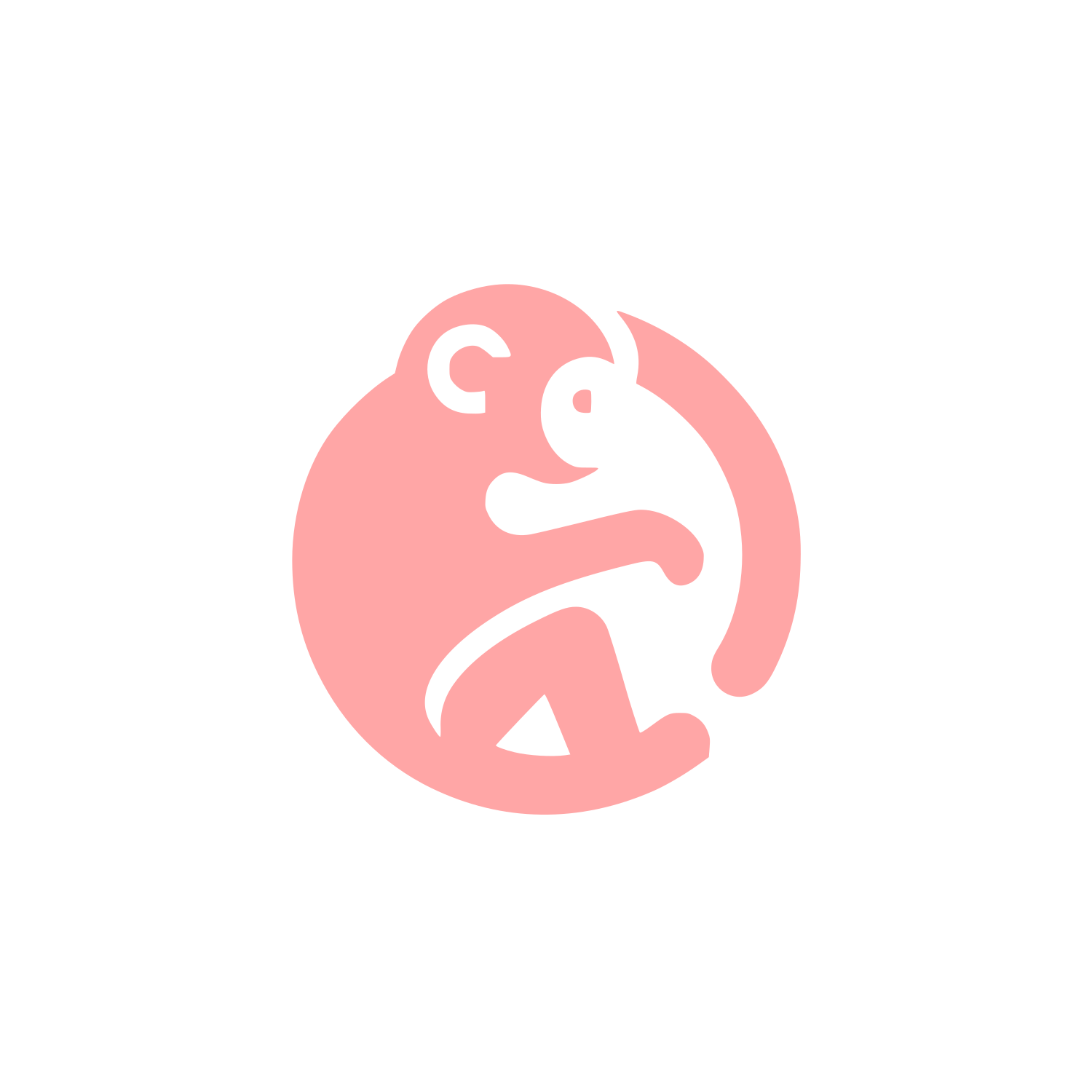 Monkey Logo Design #ffa6a6