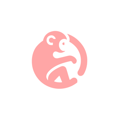 Monkey Logo Design #ffa6a6