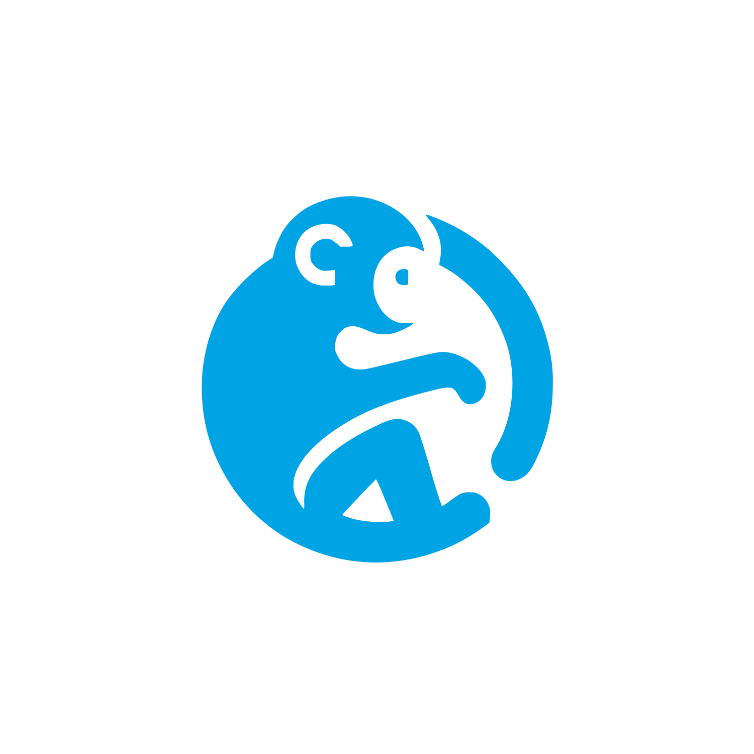 Monkey Logo Design #00a3e4