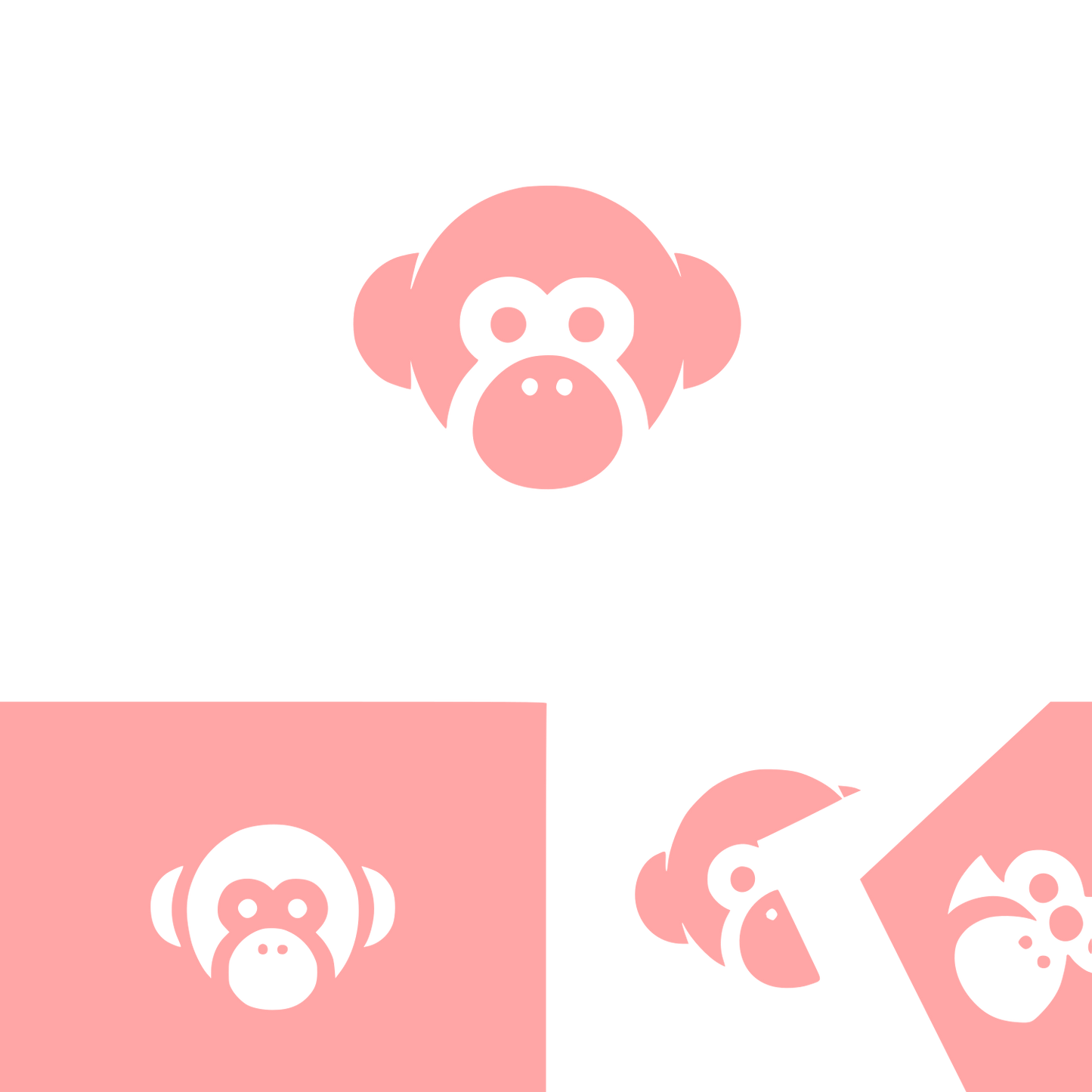 Monkey Logo Design #ffa6a6