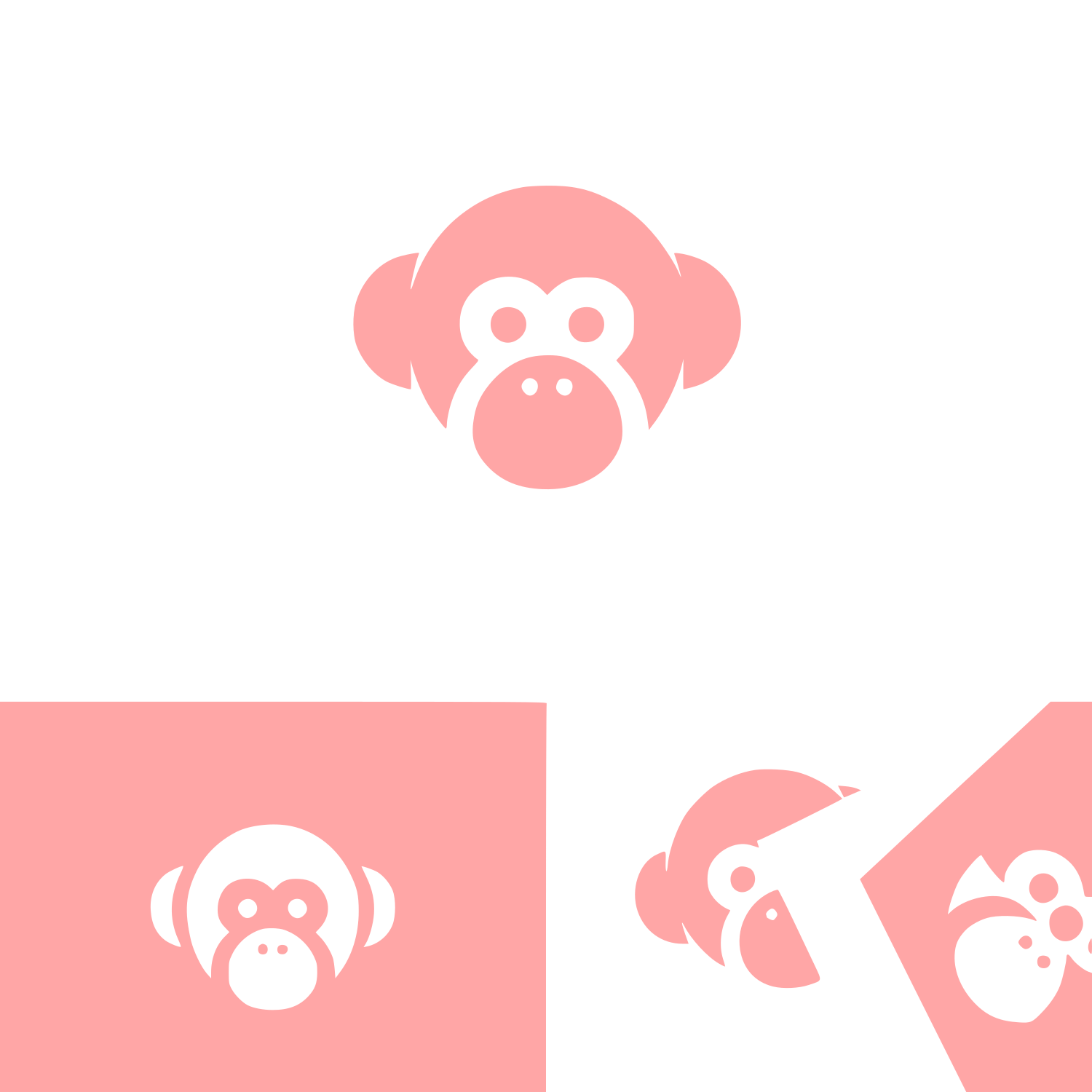 Monkey Logo Design #ffa6a6