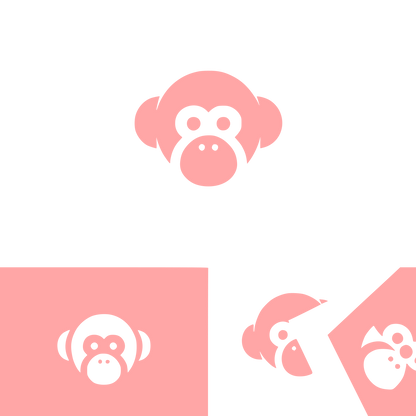 Monkey Logo Design #ffa6a6
