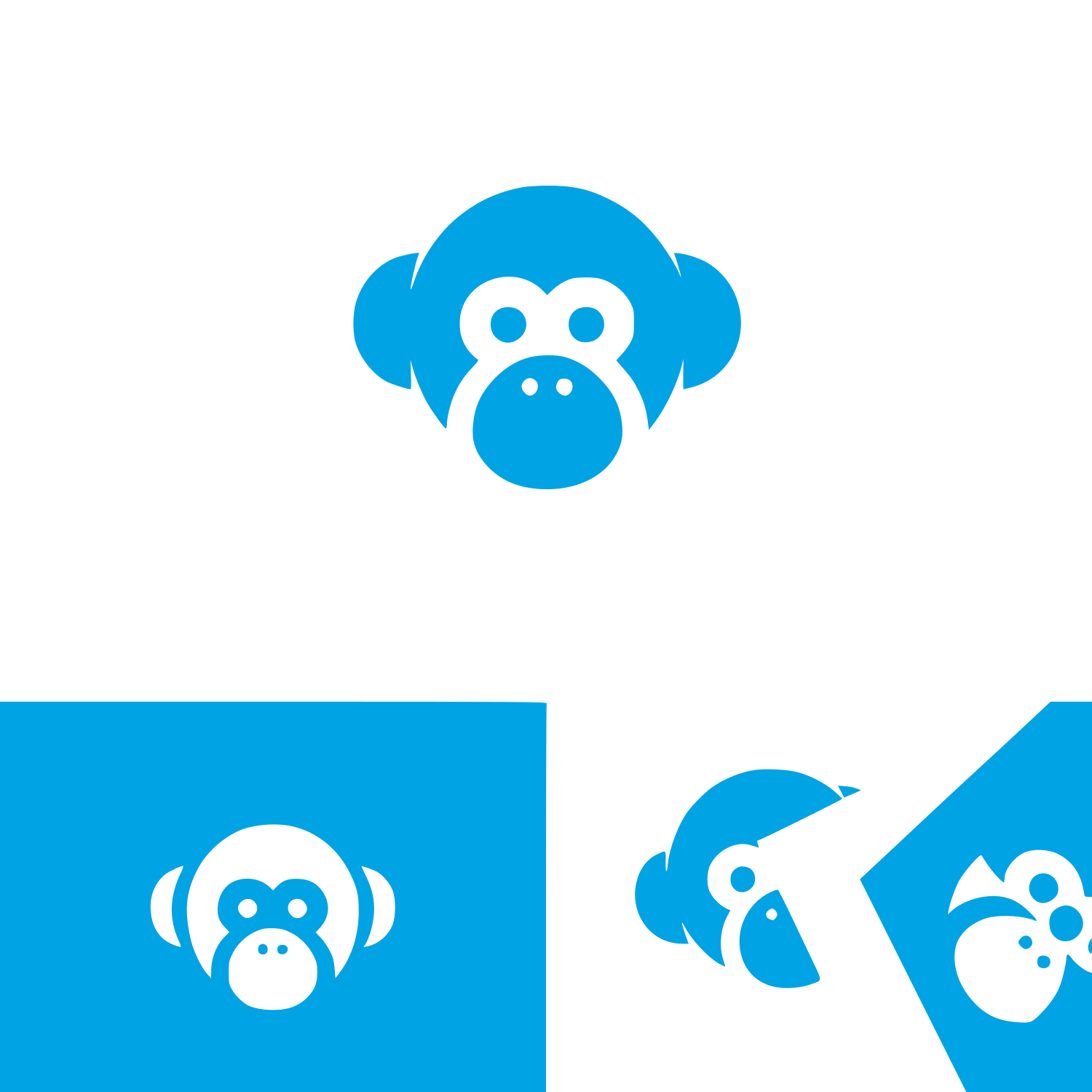 Monkey Logo Design #00a3e4