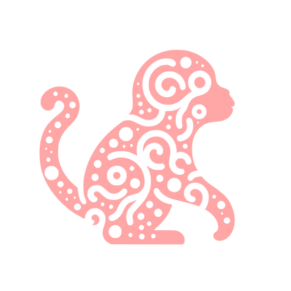 Monkey Art Logo #ffa6a6