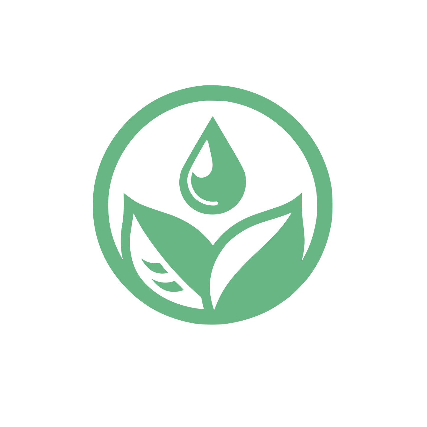 Leaf Droplet Circle Logo #68B684