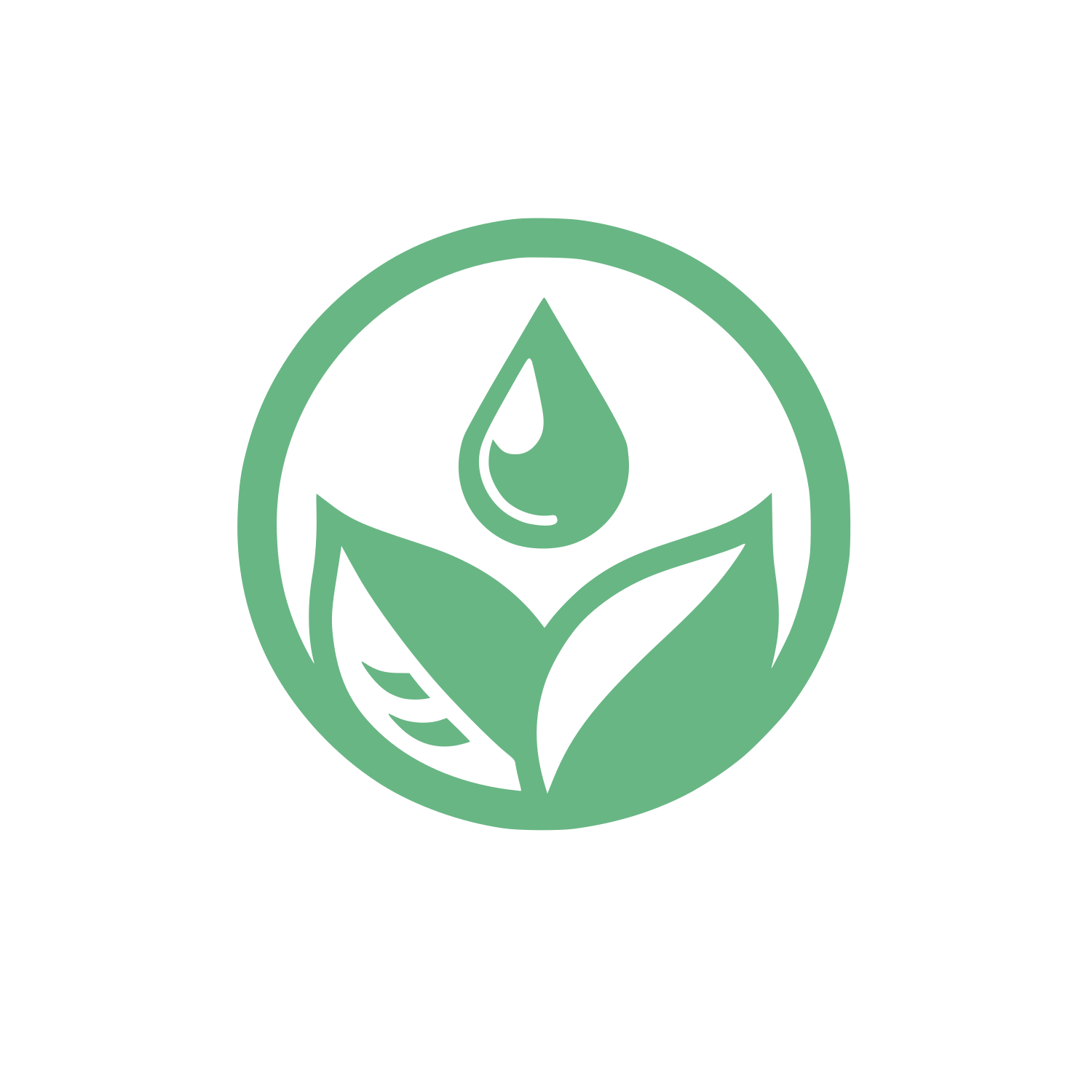 Leaf Droplet Circle Logo #68B684