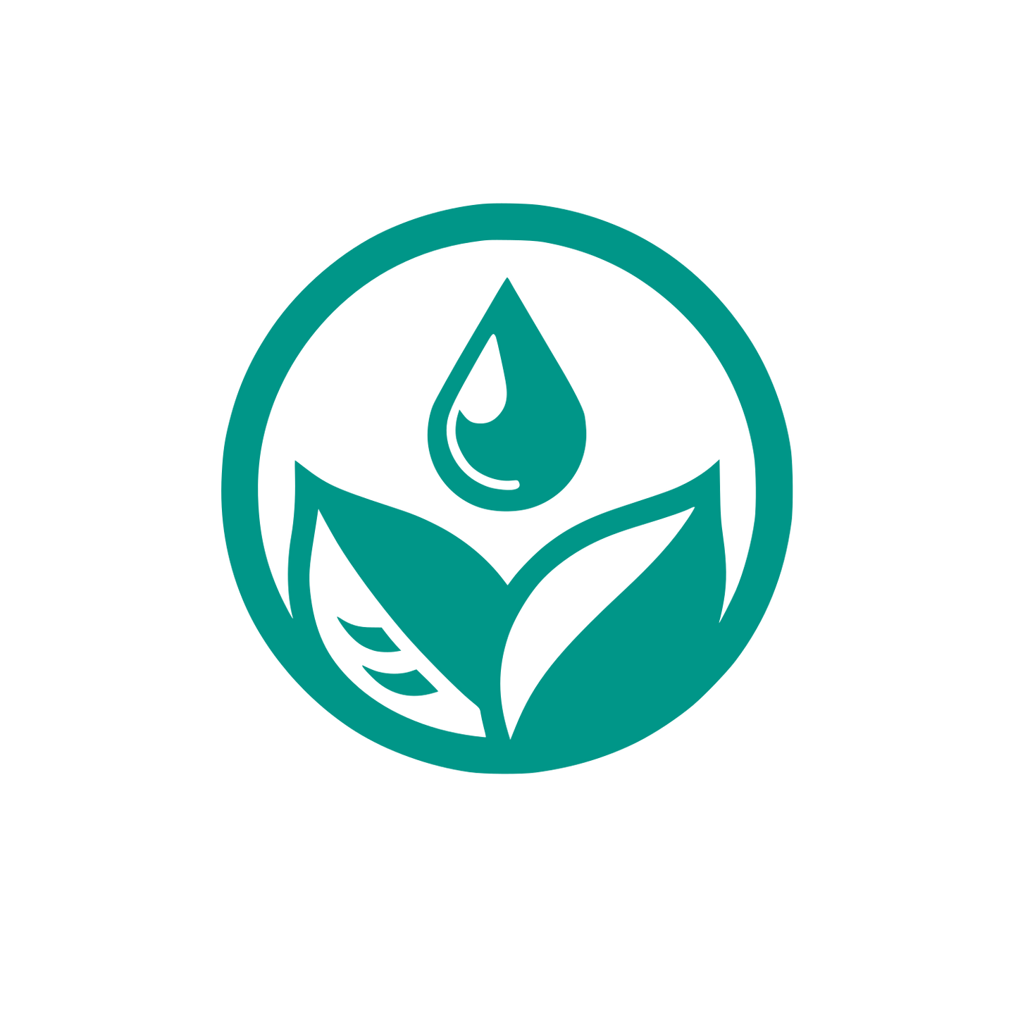 Leaf Droplet Circle Logo #009688