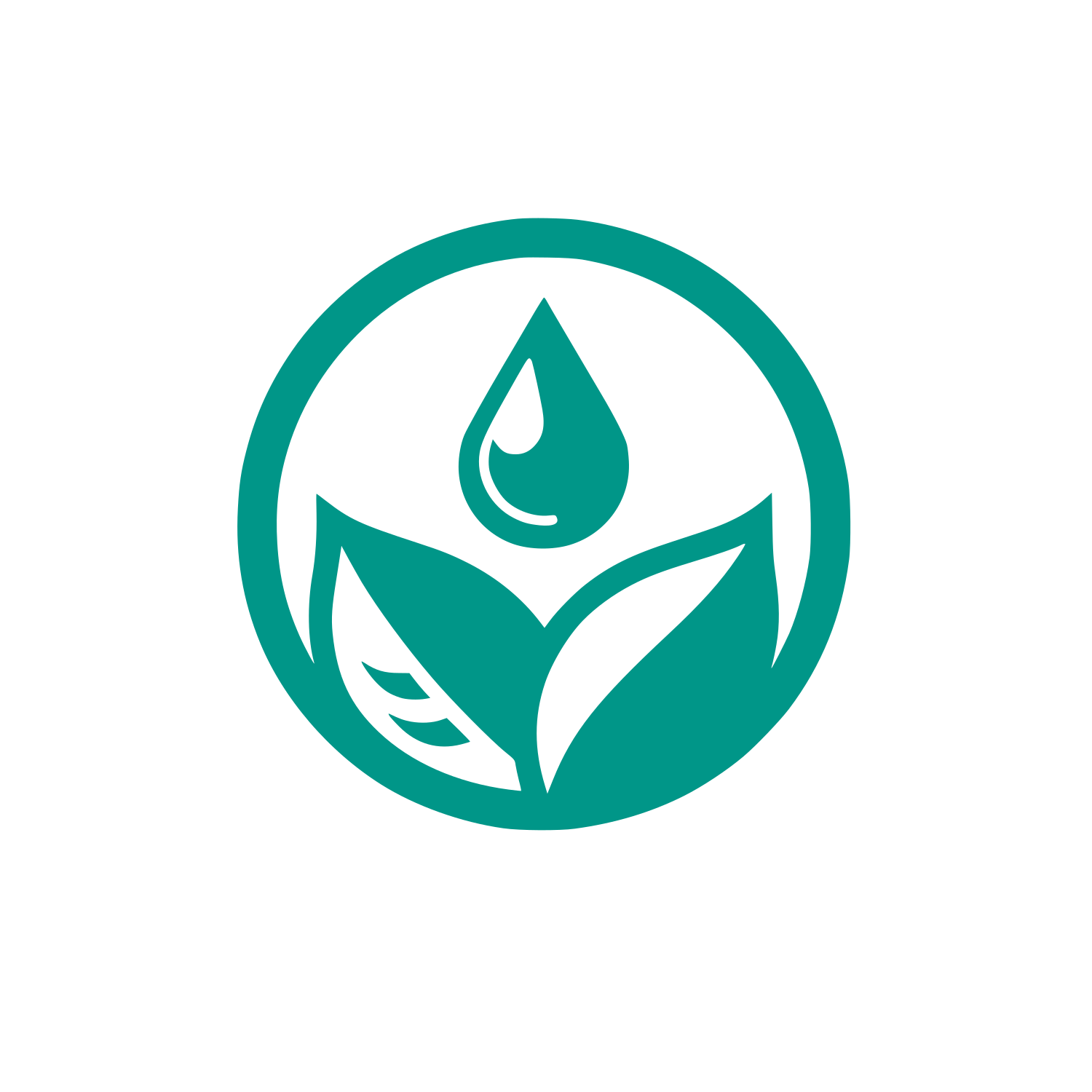 Leaf Droplet Circle Logo #009688