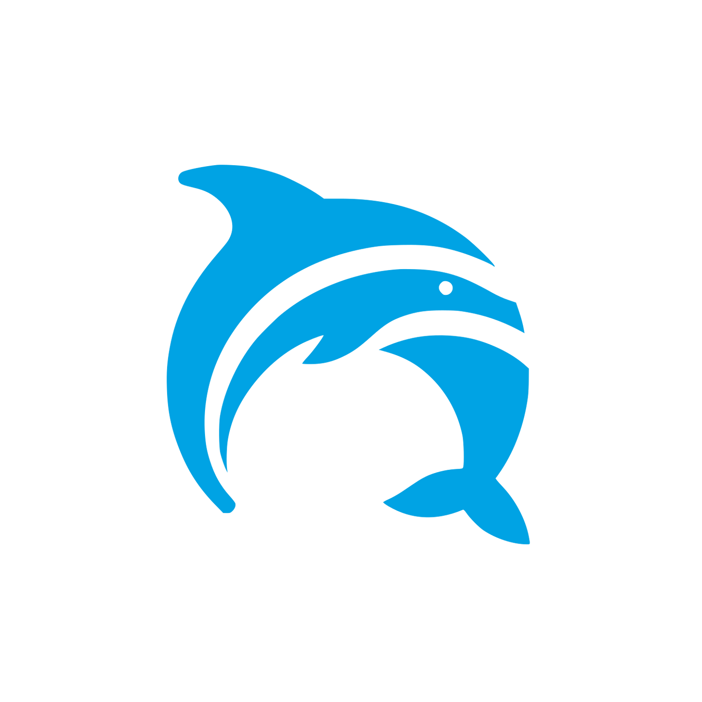 Dolphin Logo Design #00a3e4