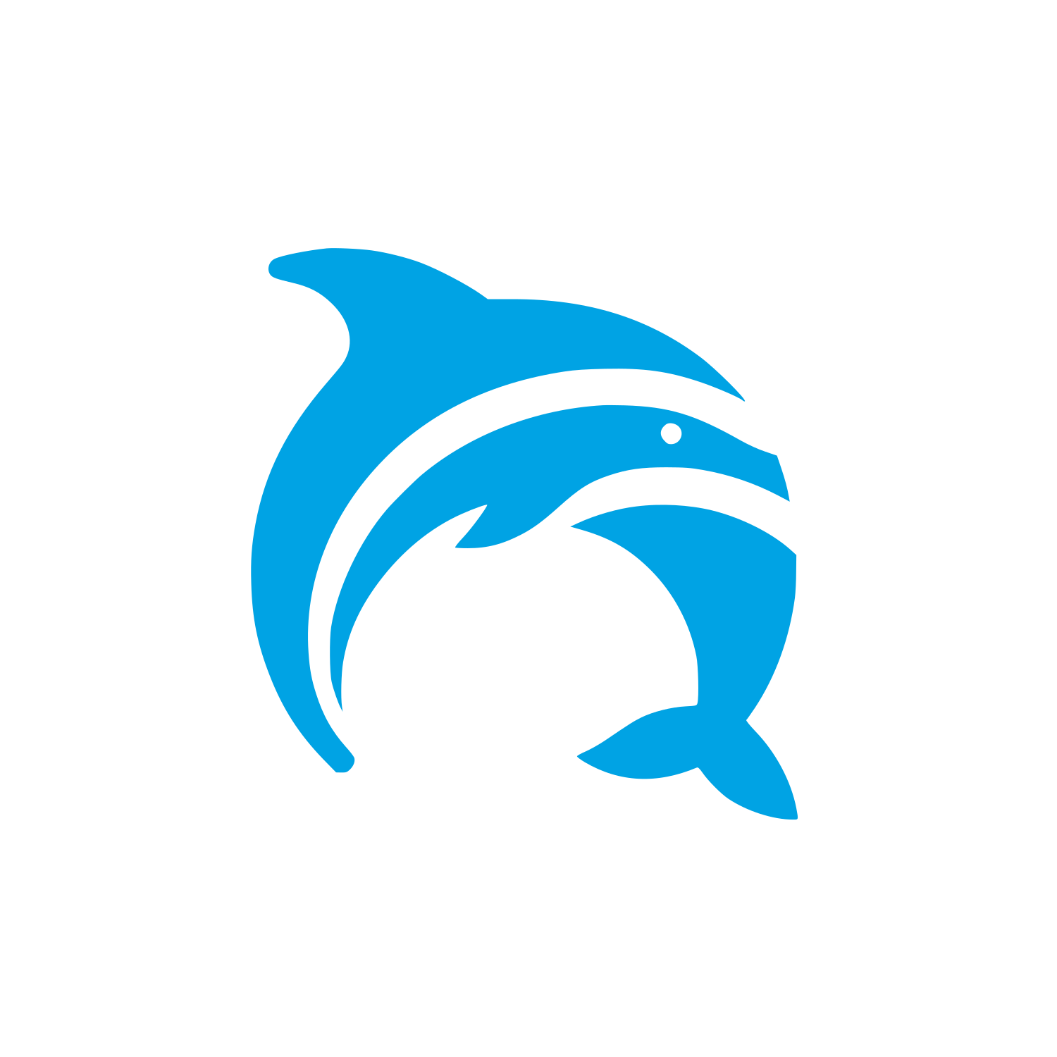 Dolphin Logo Design #00a3e4
