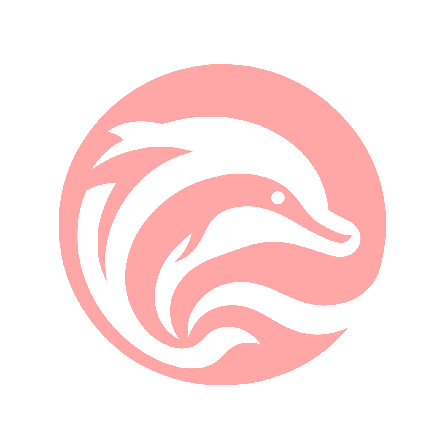 Dolphin Waves Logo #ffa6a6